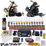 Solong Tattoo® Complete Tattoo Kit 2 Pro Machine Guns 28 Inks Power Supply Foot Pedal Needles Grips Tips TK222